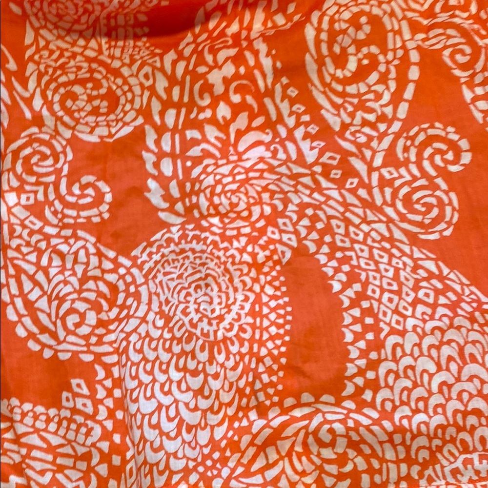 Chico's Orange and White Blouse Elegant Top - Picture 5 of 5